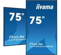 iiyama LH7565UHSB-B1 Écran d'affichage dynamique En forme de kiosk 189,2 cm (74.5") LED Wifi 800 cd/m² 4K Ultra HD Noir Intégré dans le processeur Android 11 24/7