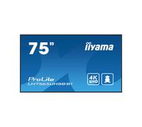 iiyama LH7565UHSB-B1 Kiosk 74.5" LED 4K Ultra HD 800cd/m² IPS 24/7 Android 11, HDMI 2.0, DisplayPort 1.2, WiFi, VESA 600x400mm, Noir