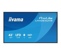 iiyama Prolite LH4364UHS-B1AG Écran d'affichage numérique VA LED 4K UHD HDMI USB-C USB2.0 RS-232c RJ45 Android 14 OS iiSignage² WiFi Mediaplayer 24/7 Antireflet Noir 108 cm 43"