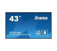 iiyama ProLite LH4375UHS-B1AG - 43" écran LCD rétro-éclairé par LED - signalisation numérique - avec lecteur multimédia intégré, SDM Slot PC - Android - 4K UHD (2160p) 3840 x 2160 - cadre noir avec...