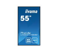 iiyama Prolite LH5541UHS-B2 Écran d'affichage numérique IPS LED 4K UHD VGA HDMI Audio in/Out USB2.0 RS-232c RJ45 24/7 Noir 139 cm 54,6"