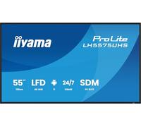 iiyama Prolite LH5575UHS-B2AG Écran d'affichage numérique IPS LED 4K UHD HDMI DP in/Out Daisy Chain USB2.0 RS-232c RJ45 Lecteur multimédia Android 11OS iiSignage² iiControl iiShare WiFi SDM-S 24/7