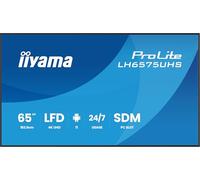 iiyama Prolite LH6575UHS-B2AG Écran d'affichage numérique IPS LED 4K UHD HDMI DP in/Out Daisy Chain USB2.0 RS-232c RJ45 Lecteur multimédia Android 11OS iiSignage² iiControl iiShare WiFi SDM-S 24/7