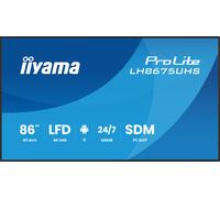 iiyama ProLite LH8675UHS-B2AG écran d'affichage numérique 4K de 86 pouces avec disponibilité 24 heures sur 24, 7 jours sur 7, système d'exploitation Android, fonction de basculement en cas de défailla