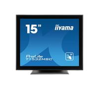 iiyama ProLite T1532MSC-B5AG - Écran LED - 15" - écran tactile - 1024 x 768 @ 75 Hz - TN - 370 cd/m² - 700:1 - 8 ms - HDMI, VGA, DisplayPort - haut-parleurs - noir