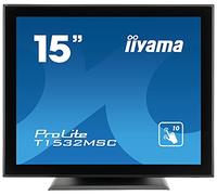 iiyama Prolite T1532MSC-B5X - LED Monitor - 15' (15' viewable) - Touchscreen - 1024 x 768 XGA @ 75 Hz - TN - 370 CD/m² - 700:1-8 ms - HDMI, VGA, DisplayPort - Speakers - Black