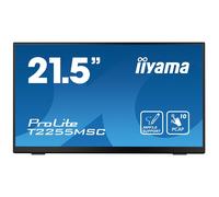 Ecran IIYAMA 21.5 Noir avec Verre Bord à Bord Tactile PCAP 10 Points FHD IPS 1920x1080 5ms 360cd/m² HDMI Displayport USB HUB HPs 2x3W / T2255MSC-B1