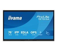 iiyama Prolite TE7515A-B1AG Écran interactif LED IPS 189,3 cm 75" 4K UHD 40 Points tactiles DeepContrast-IR+ HDMI DP USB-C USB3.2 RS-232c RJ45 OPS WiFi Android 14 OS Google EDLA iiControl NFC