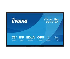iiyama ProLite TE7515A-B1AG Écran interactif 75" 4K UHD certifié Google EDLA, conçu pour la collaboration fluide et l'enseignement hybride.