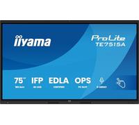 iiyama Prolite TE7515A-B1AG Écran interactif LED IPS 189,3 cm 75" 4K UHD 40 Points tactiles DeepContrast-IR+ HDMI DP USB-C USB3.2 RS-232c RJ45 OPS WiFi Android 14 OS Google EDLA iiControl NFC