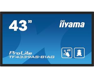 iiyama Prolite TF4339AS-B1AG Moniteur LED IPS 108 cm 42,5" 4K UHD Open Frame 40 Points Multitouch Bonded Capacitif HDMI DP RS-232c RJ45 Audio Out Hub Android OS IP54 Verre Tactile Anti-Reflets 24/7
