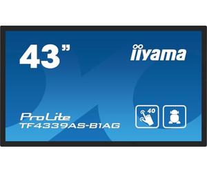 iiyama Prolite TF4339AS-B1AG Moniteur LED IPS 108 cm 42,5" 4K UHD Open Frame 40 Points Multitouch Bonded Capacitif HDMI DP RS-232c RJ45 Audio Out Hub Android OS IP54 Verre Tactile Anti-Reflets 24/7