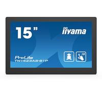 iiyama ProLite TW1523AS-B1P - Écran LED - 15.6" - fixe - écran tactile - 1920 x 1080 Full HD (1080p) - IPS - 450 cd/m² - 1000:1 - 30 ms - HDMI - haut-parleurs - noir, mat