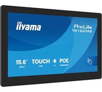 iiyama Prolite TW1623AS-B3P Moniteur LED IPS Full HD 10 Points capacitif Android OS HDMI Out USB2.0 RJ45 PoE WiFi Fente SD 24/7 6H Anti-reflet et Anti-Traces de Doigts Noir 39,5 cm 15,6"