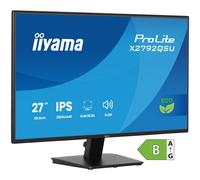 iiyama ProLite X2792QSU-B1 - Écran LED - 27" - 2560 x 1440 WQHD @ 70 Hz - IPS - 350 cd/m² - 1000:1 - 5 ms - HDMI, DVI, DisplayPort - haut-parleurs - noir, mat