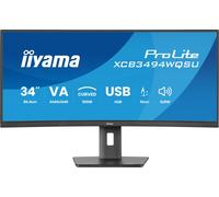 iiyama ProLite XCB3494WQSU-B1 - Écran LED - incurvé - 34" - 3440 x 1440 UWQHD @ 120 Hz - VA - 350 cd/m² - 3000:1 - 0.4 ms - HDMI, DisplayPort, USB-C - haut-parleurs - noir mat