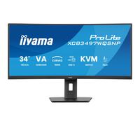 iiyama ProLite XCB3497WQSNP-B1 - Écran LED - incurvé - 34" - 3440 x 1440 UWQHD @ 120 Hz - VA - 350 cd/m² - 3000:1 - 0.4 ms - HDMI, DisplayPort, USB-C - haut-parleurs - noir mat