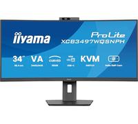 iiyama Prolite XCB3497WQSNP-B1 Écran LED incurvé 1500R VA 34" UWQHD HDMI DP USB 3.2 USB-C Station d'accueil 95 W RJ45 Commutateur KVM Réglage de la Hauteur Synchronisation adaptative Noir