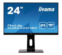iiyama ProLite XUB2492HSC-B1 - Écran LED - 24" (23.8" visualisable) - 1920 x 1080 Full HD (1080p) @ 75 Hz - IPS - 250 cd/m² - 1000:1 - 4 ms - HDMI, DisplayPort, USB-C - haut-parleurs - noir Noir G