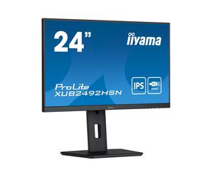 iiyama ProLite XUB2492HSN-B5 Ecran LED 24" Full HD 1920x1080 IPS 4ms 75Hz 250cd/m² Hub USB 3.2 Gen 1 Noir, Montable VESA, Haut-parleurs intégrés