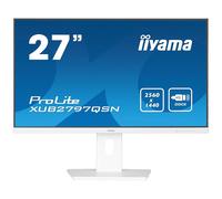 iiyama ProLite XUB2797QSN-W2 - Écran LED - 27" - 2560 x 1440 QHD @ 100 Hz - IPS - 300 cd/m² - 1300:1 - 1 ms - HDMI, DisplayPort, USB-C - haut-parleurs - blanc, mat