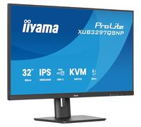iiyama ProLite XUB3297QSNP-B1 - Écran LED - 32" (31.5" visualisable) - 2560 x 1440 QHD @ 100 Hz - IPS - 350 cd/m² - 1000:1 - 1 ms - HDMI, DisplayPort, USB-C - haut-parleurs - noir, mat