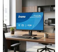 iiyama Moniteur ProLite XUB3297QSNP-B1 32 pouces QHD IPS 100 Hz USB‑C 95W RJ45 KVM Noir