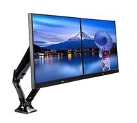 iiyama Support de bureau double moniteurs DS3002C-B1 – Réglages assistés, attache par pince – Noir