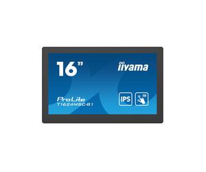 iiyama T1624MSC-B1 Écran Tactile Interactif 15.6" LCD Full HD 1920x1080 450cd/m² IPS 24/7, Temps Réponse 25ms, HDMI, USB, VESA 100x100