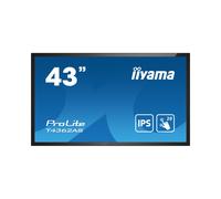 iiyama T4362AS-B1 Écran Interactif 42.5" IPS 4K UHD 3840x2160 500 cd/m² Tactile 20 points, Android 8.0, HDMI, USB, 24/7, Noir