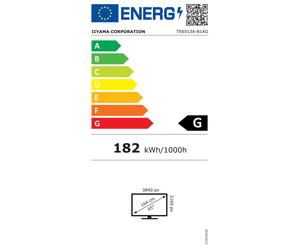 iiyama TE6513A-B1AG Panneau Plat Interactif IFP 65" IPS 4K IR 40 points 450cd Android 14 Google EDLA 2x20W WiFi VESA