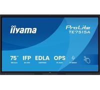 iiyama ProLite TE7515A-B1AG Écran interactif IPS LED 75" 4K UHD 40 points tactiles DeepContrast-IR+ HDMI DP USB-C USB 3.2 RS-232c RJ45 OPS WiFi Android 14 OS Google EDLA iiControl