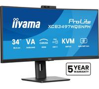 iiyama Prolite XCB3497WQSNP-B1 Écran LED incurvé 1500R VA 34" UWQHD HDMI DP USB 3.2 USB-C Station d'accueil 95 W RJ45 Commutateur KVM Réglage de la Hauteur Synchronisation adaptative Noir