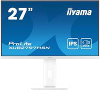 iiyama XUB2797HSN-W2 Écran de Station d'accueil IPS (Cadre Blanc) USB-C 65 W de Charge, 4 ms, Full HD 1920 x 1080, RJ45/HDMI/DP, 1 DP-Out (MST), 4 x concentrateurs USB, Support réglable en Hauteur