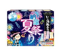 Iiyu Tabidachi Summer Festival Lot de 8 poudres de bain - Ensemble de 8 savons de bain japonais avec menthol rafraîchissant - Ramune, Cotton Candy, abricot, parfum ananas - Fabriqué au Japon