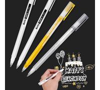 Ijhgv-Ensemble De Stylos ? Encre Gel Blanc Argent Or 1 Mm Gelly Roll Stylo ? Encre Gel Pour Papier Noir, Dessin, Esquisse, ?Criture, Livres De Coloriage, Illustration(2 Blancs, 1 Argent?, 1 Dor?)