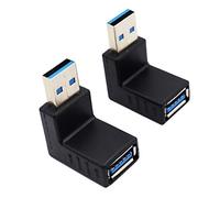iJiGui Adaptateur USB 3.0 90 Degrés 2 Pièces, Coudé Mâle à Femelle 5 Gbps, Connecteur Vertical Haut et Bas, Coupleur d'angle Compatible avec Tous Les Câbles