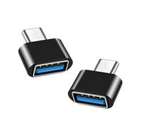 iJiGui Adaptateur USB C vers USB (Lot de 2), OTG Compatible avec MacBook Pro, Samsung Galaxy, Téléphones Type-C et Plus (Noir)