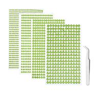 iJiZuo 1792 Pièces Strass Autocollant Diamant, 4 Feuilles Autocollants Acryliques Auto-Adhésifs, pour Décoration, pour DIY Visage Maquillage Décoration - 3mm 4mm 5mm 6mm, Vert