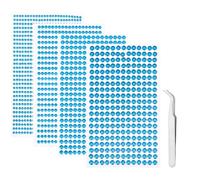iJiZuo 1792 Pièces Strass Autocollant Diamant, 4 Feuilles Autocollants Acryliques Auto-Adhésifs, pour Décoration, pour DIY Visage Maquillage Décoration - 3mm 4mm 5mm 6mm, Bleu
