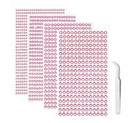 iJiZuo 1792 Pièces Strass Autocollant Diamant, 4 Feuilles Autocollants Acryliques Auto-Adhésifs, pour Décoration, pour DIY Visage Maquillage Décoration - 3mm 4mm 5mm 6mm, Rose