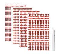 iJiZuo 1792 Pièces Strass Autocollant Diamant, 4 Feuilles Autocollants Acryliques Auto-Adhésifs, pour Décoration, pour DIY Visage Maquillage Décoration - 3mm 4mm 5mm 6mm, Rouge