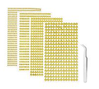 iJiZuo 1792 Pièces Strass Autocollant Diamant, 4 Feuilles Autocollants Acryliques Auto-Adhésifs, pour Décoration, pour DIY Visage Maquillage Décoration - 3mm 4mm 5mm 6mm, Jaune Clair