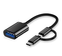 iJiZuo 2-en-1 OTG Adaptateur et Câble USB C vers USB Femelle/Micro vers USB, Compatible avec iMac Android Google Samsung Galaxy et Plus