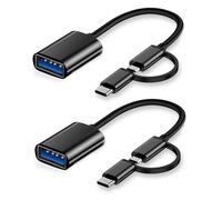 iJiZuo 2-en-1 OTG Adaptateur et Câble USB C vers USB Femelle/Micro vers USB [Lot de 2], Compatible avec iMac Android Google Samsung Galaxy et Plus