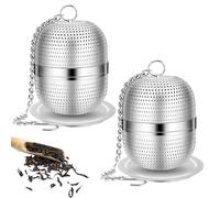 iJiZuo 2 Pièces Infuseur Thé, Acier Inoxydable Filtre à thé pour thé, Passoire à Thé en Maille de Boule, pour Thé, Épices et la Plupart des Tasses et Théières