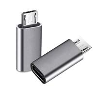 iJiZuo 2 Pièces USB C Adaptateur, Micro USB vers USB C, Adaptateur Type C Femelle Micro USB Male Connecteur pour PC, Galaxy, Mate, etc (Gris)