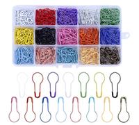 iJiZuo 450pcs Épingles de Sûreté avec Étui, Pins Sécurité Calabash, Épingles Poires 15 Couleurs, Épingles Couture, pour Vêtements Couture Travaux Manuels Bijoux Bricolage