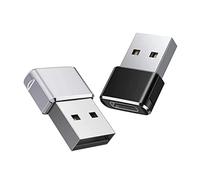 iJiZuo Adaptateur USB C vers USB 2 Pack, Adaptateur USB C Femelle vers USB Mâle pour iPhone 15 14 13 Pro Max, Samsung Galaxy S23 S22 S21(Noir et Argent)