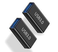 iJiZuo Adaptateur USB Femelle à Femelle, Paquet de 2, Connecteur D'extension 3.0 USB, pour Connecter Deux Extrémités Mâles USB, Noir